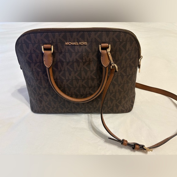 Michael Kors Handbags - Michael Kors Brown Signature Monogram Satchel Crossbody Tote Bag